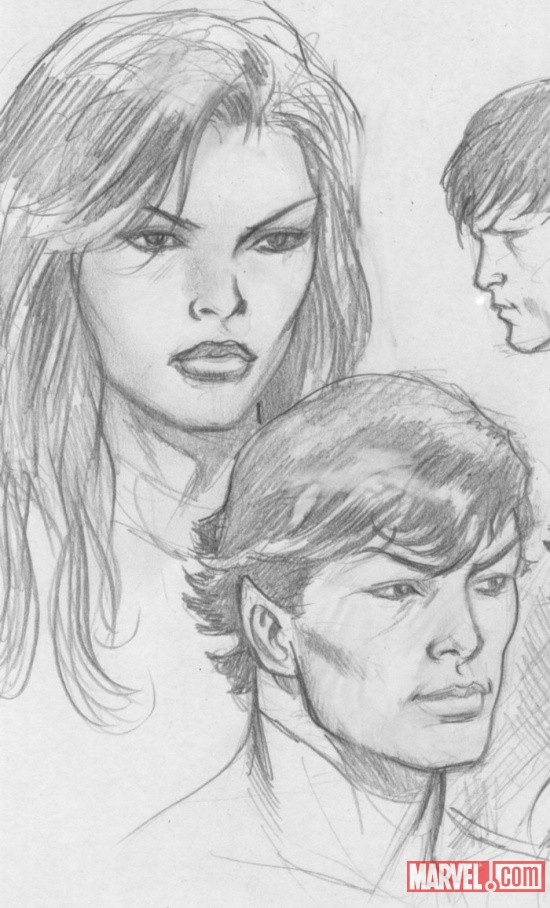Northstar & Aurora sketch by Dale Eaglesham