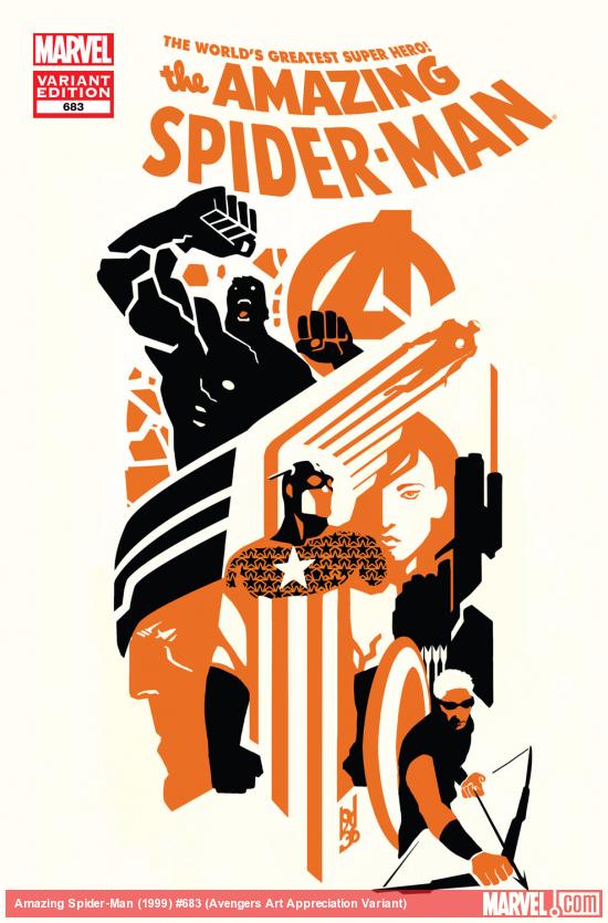 Amazing Spider-​Man (1999) #683 (Avengers Art Appreciation Variant)