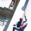 Spider-Man webbing down the American Museum of Natural History