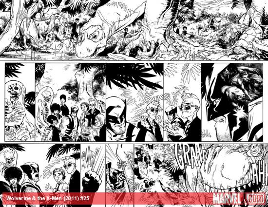 Wolverine & The X-Men #25 black and white preview art by Ramon Perez