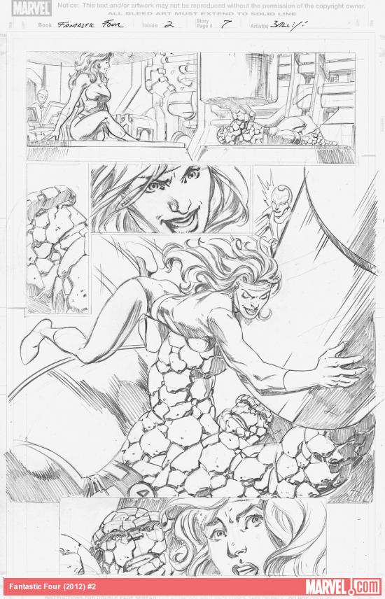 Fantastic Four (2012) #2 preview pencils by Mark Bagley