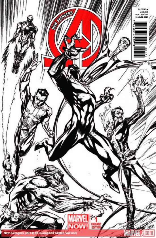 NEW AVENGERS 1 CAMPBELL SKETCH VARIANT (NOW, 1 FOR 150, WITH DIGITAL CODE)