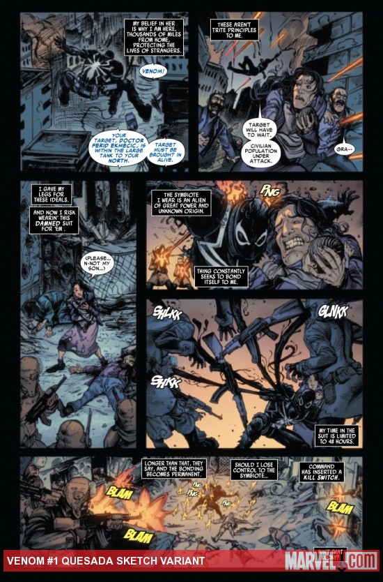 VENOM #1 (2011) preview art by Tony Moore