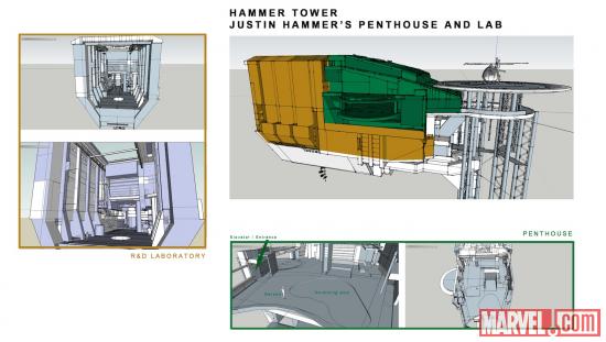 Hammer Tower concept art from Iron Man: Armored Adventures