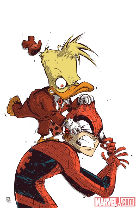 SPIDER-MAN: BACK IN QUACK #1 cover by Skottie Young