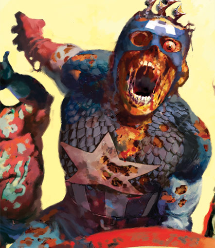 zombie captain america statue