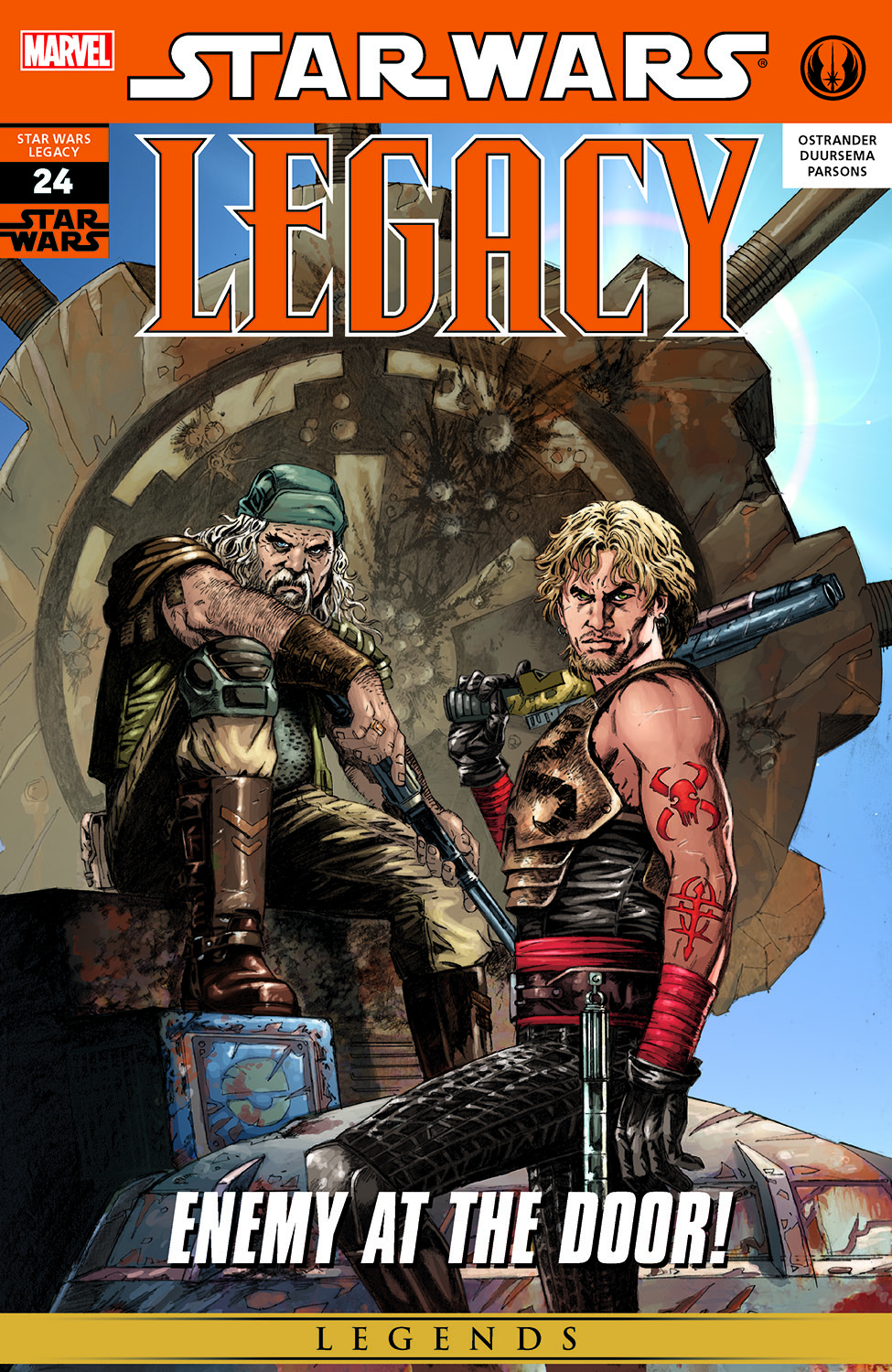 Published Marvel Star Wars Legacy 24 comic cover with two characters from Cade Skywalker's later life