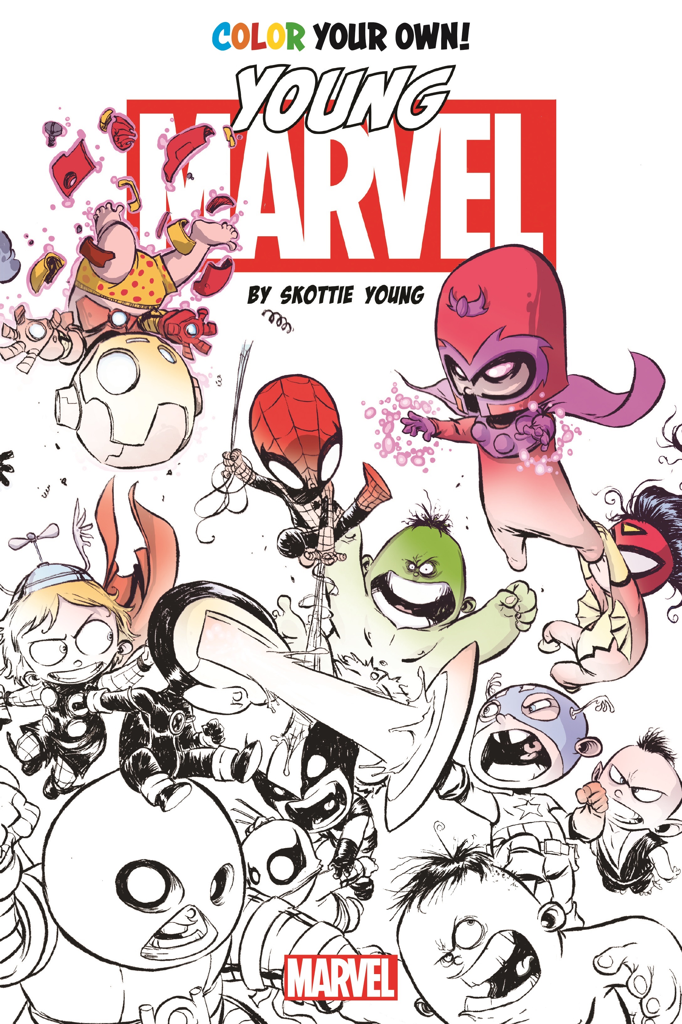 Color Your Own Young Marvel by Skottie Young (Trade Paperback)