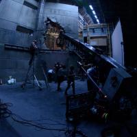 A hole is broken into a wall on the set of The Wolverine, taken from director James Mangold's Twitter