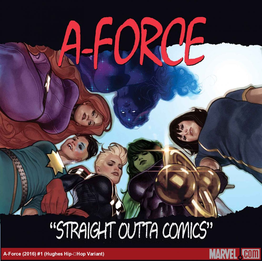 A-Force (2016) #1 (Hughes Hip-&#8203;Hop Variant) comic book cover