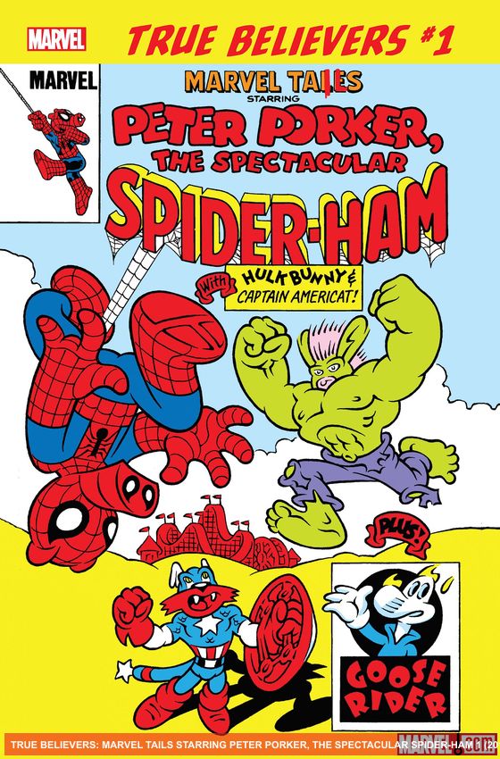 Cover of comic titled True Believers: Marvel Tails Starring Peter Porker, the Spectacular Spider-Ham (2019) #1