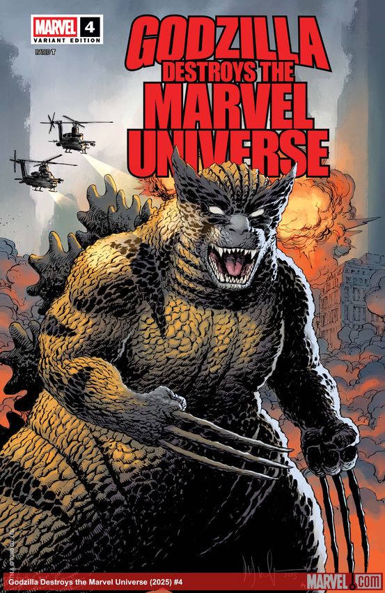 Godzilla Destroys the Marvel Universe (2025) #4 (Variant)