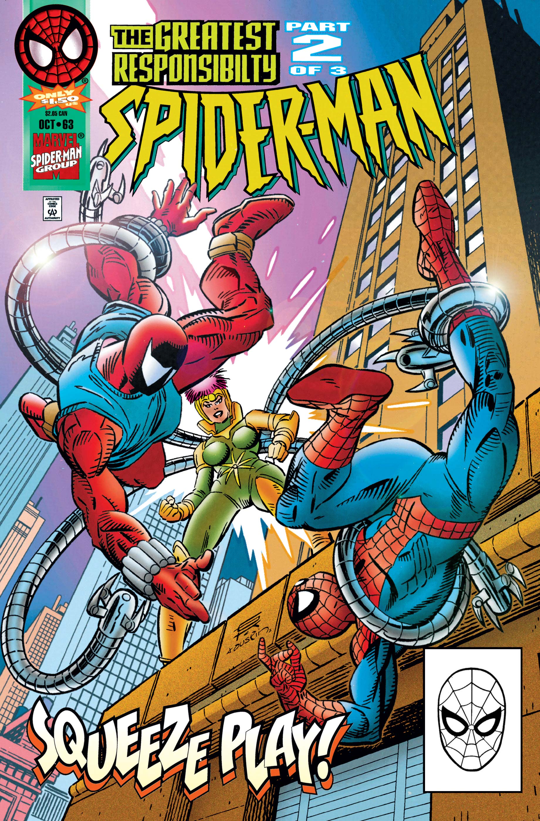 1990 Marvel Web of Spider-Man #63 Direct Market Edition ~ NEAR MINT NM ~ 