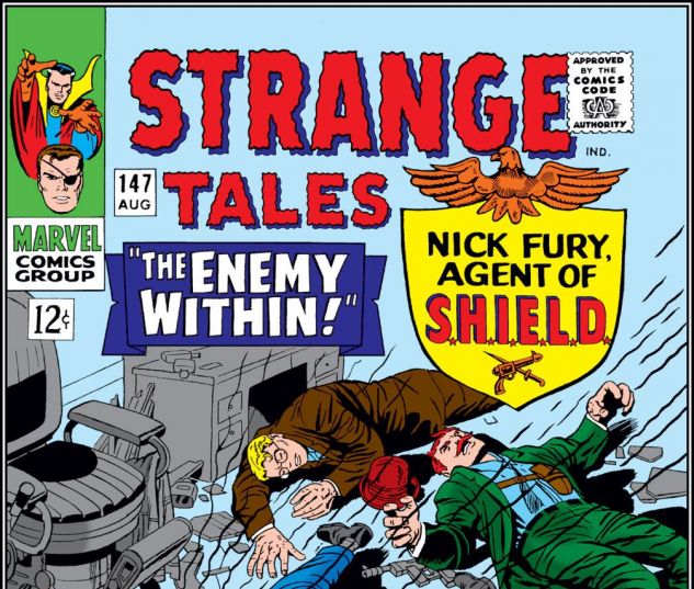 Strange Tales #147 Featuring Nick Fury & Doctor Strange A4 Size - 210 x 297mm - 8.5 x 11.75 Front Cover Reproduction