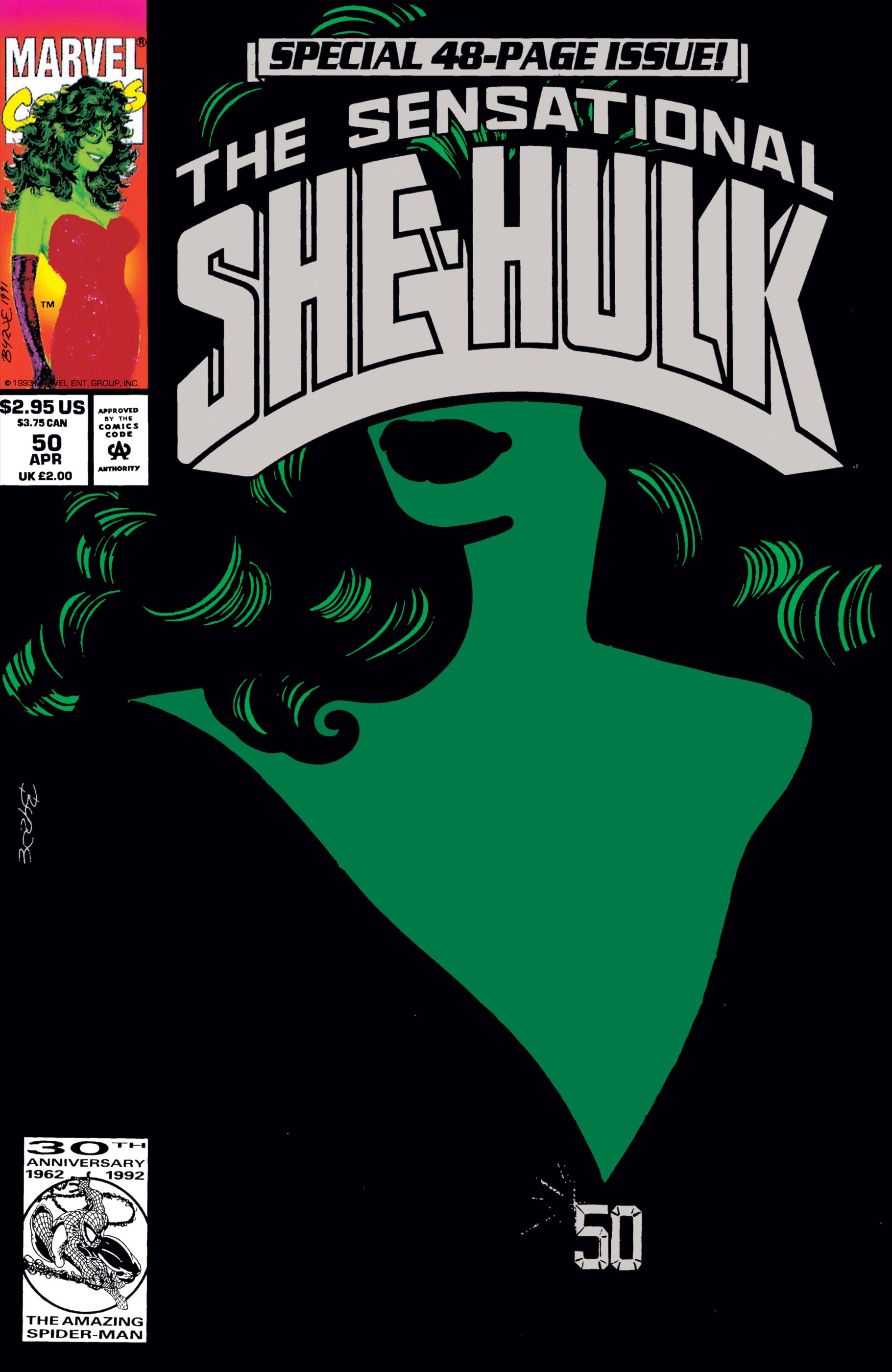 Sensational She-Hulk 8.0-VF 1989 John Byrne 1993 #  50 Foil Embossed cover 