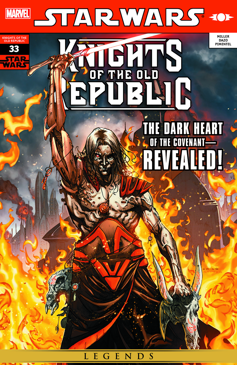 Published Knights of the Old Republic issue 33 cover featuring Haazen and the Jedi Covenant crisis