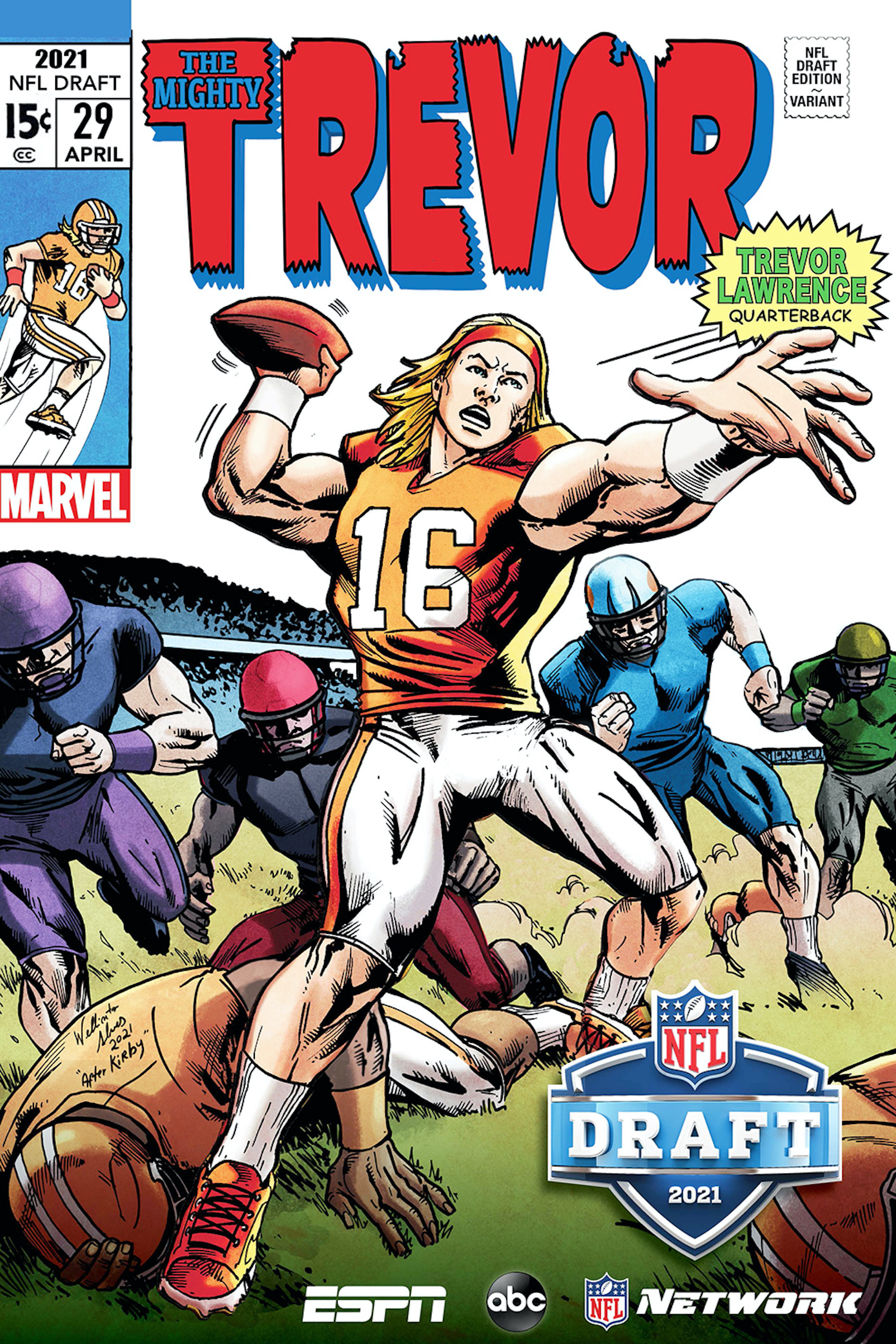 Trevor Lawrence by <strong>Wellington</strong> Alves, after THOR #177 by Jack Kirby